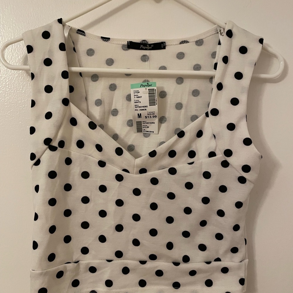 NEW! Papaya Black and White Polka Dot Medium Top